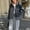 Gray, variant on Hueook Womens Jean Jacket Ladies' Casual Colored Long-sleeved Hooded Jacket Gray L