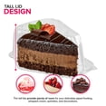 thumbnail image 5 of Cake Slice Container (50 Pack) - 1 Compartment Clear Plastic Trays with Hinged Lid - Single Slice Container for 7”-10” Diameter Cake or Pie, Cheesecake, Tres Leches, Flan, Desserts - Stock Your Home, 5 of 7