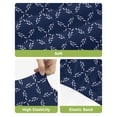 thumbnail image 4 of Navy Blue Bar Stool Covers Set of 4, Geometric Leaf Diamond Plaid Abstract Check Stretch Washable Bar Chair Covers with Backs, Removable Pub Counter Height Chair Cover for Kitchen Dining Room Cafe, 4 of 7