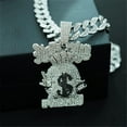 thumbnail image 3 of Men Women Hip Hop Cartoon Money Bag Pendant Necklace with 15mm Crystal Cuban Chain HipHop Iced Out Bling Necklaces Fashion Charm Jewelry, 3 of 5