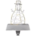thumbnail image 3 of Northlight LED Lighted Wire Snowman Christmas Stocking Holder - 6.75" - Silver, 3 of 9