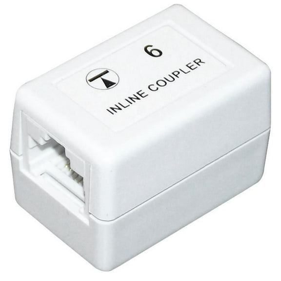 TUK - Cat6 RJ45 Unshielded Modular Inline Coupler, White