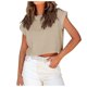 thumbnail image 1 of Camisa holgada informal de cuello redondo y manga corta para mujer - Blusa de trabajo de color liso - Tallas S-XL, 1 of 5