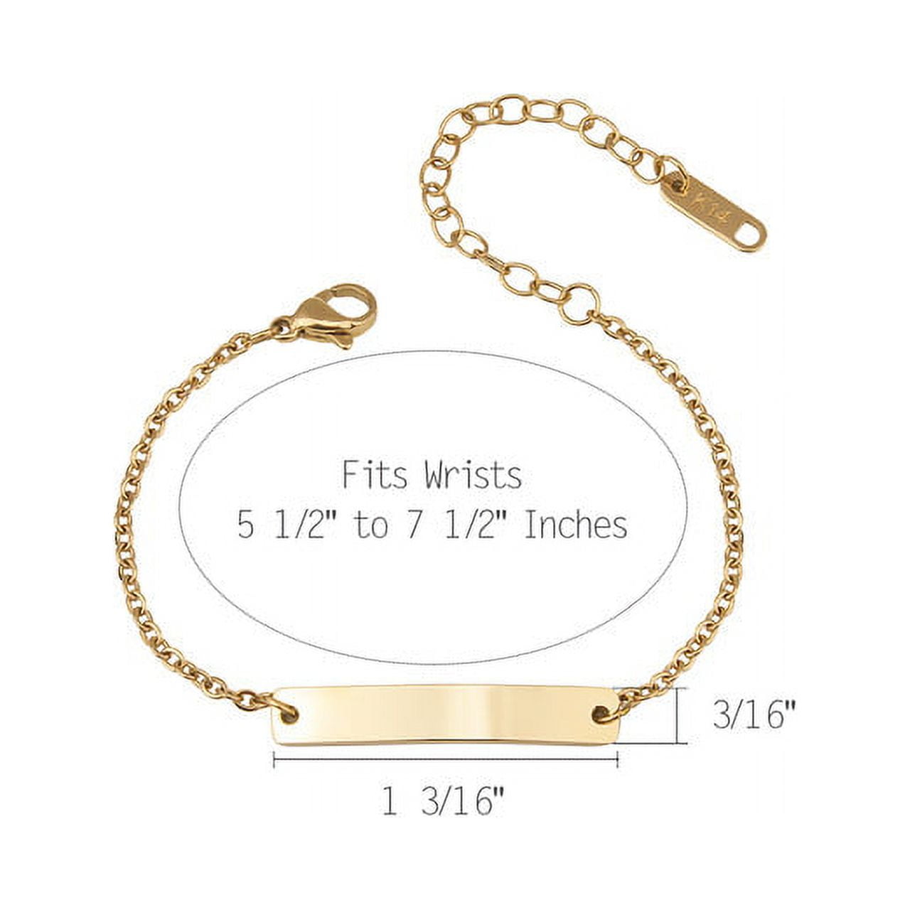 Anavia Bar Engraved Silver L Not Personalized Bracelet in Stainless Steel