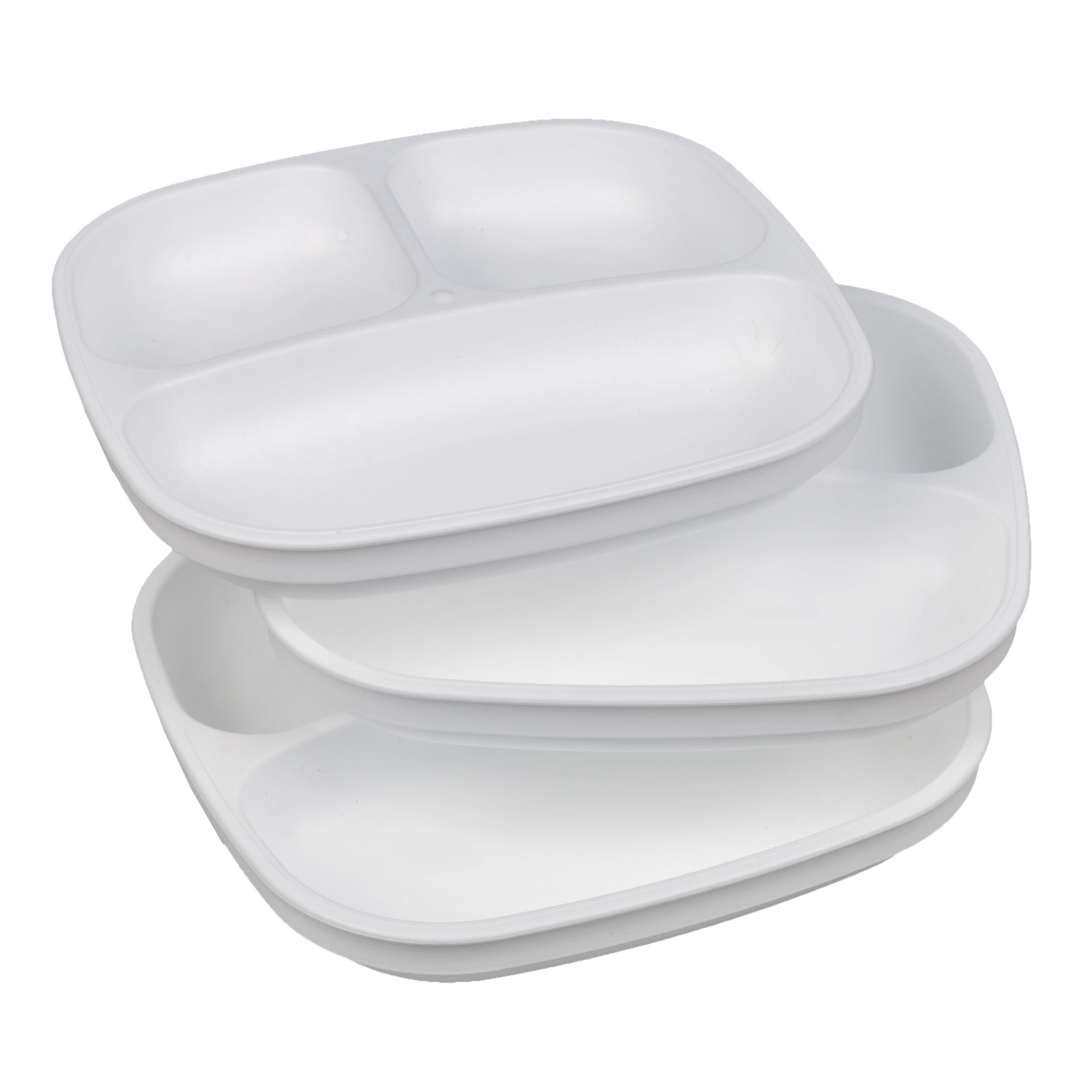 RePlay Made in USA 3pk Toddler Feeding Divided Plates with Deep Sides
