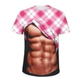 thumbnail image 4 of Jinhomg Funny T-Shirt for Men 2025 Novelty 3D Print Muscle Tops Lightweight Comfy Short Sleeve Crew Neck Tees Trendy Holiday Party T Shirts Pink L, 4 of 5