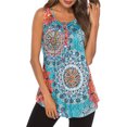 thumbnail image 3 of Minnieouse Camiseta de mujer Botón estampado Camiseta sin mangas Chaleco sin mangas Camiseta sin mangas Blusa sin mangas Prendas para la parte del cuerpo Sol, Azul, XXL, 3 of 4
