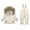 22 Beige, variant on guisaled Toddler Snow Suits Boys Girls Hooded Puffer Jacket and Snow Bib Pants Set Baby Snowsuit Winter Warm Thicken Ski Suits