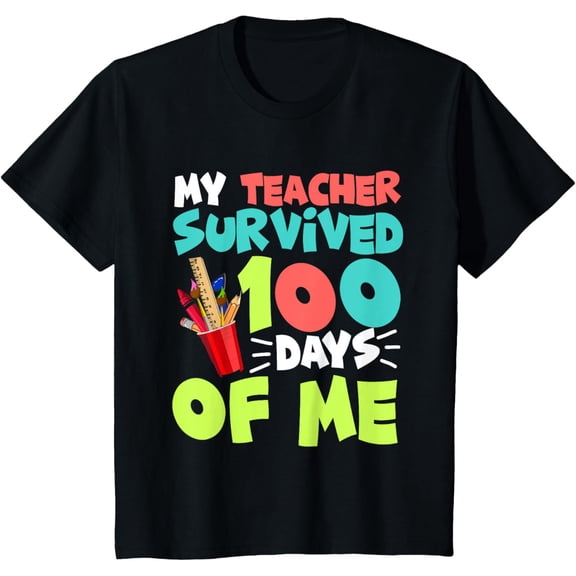 Funny School Boys Girls Kids Gift 100 Days Of School T-Shirt