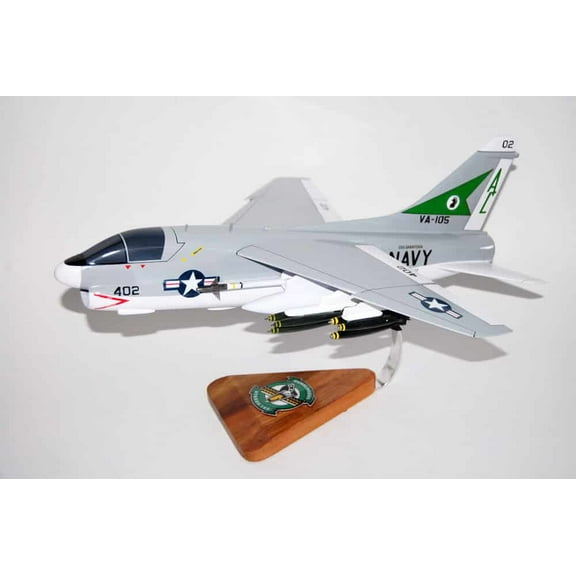 VA-105 Gunslingers A-7e (1980) Corsair II Model, LTV, 1/31 Mahogany Scale Model, Navy
