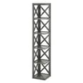 thumbnail image 6 of Weston Home Rebecca X-Frame 5-Shelf Wood Corner Bookcase, Grey, 6 of 6