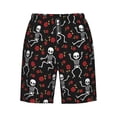thumbnail image 7 of Disketp Men's Swim Trunks Hawaiian Breathable Surf Beach Swimsuits Mesh Lining Beach Shorts with Pockets-Skeleton with Roses, 7 of 7