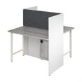 thumbnail image 2 of Hustle 48W 2 Person Cubicle with Tackboard in White/Gray - Engineered Wood, 2 of 7