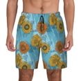 thumbnail image 3 of Uemuo Sunflowers Pattern Mens Swim Trunks Quick Dry Board Shorts with Mesh Lining, Stretch Beach Shorts Quick Dry No-Chafing Board Shorts-XX-Large, 3 of 9
