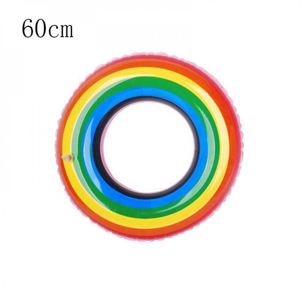 Baozhu 2019 Thicken Rainbow Ring for Summer Swimming Inflatable Pool