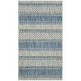 thumbnail image 6 of SAFAVIEH Courtyard Paul Striped Indoor/Outdoor Runner, 2'3" x 12', Grey/Navy, 6 of 8