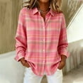 thumbnail image 2 of Women's Christmas Plaid Shirt Tops Button Down Top Lightweight Holiday Festival Outfits Long Sleeve Plaid Jackets, 2 of 6