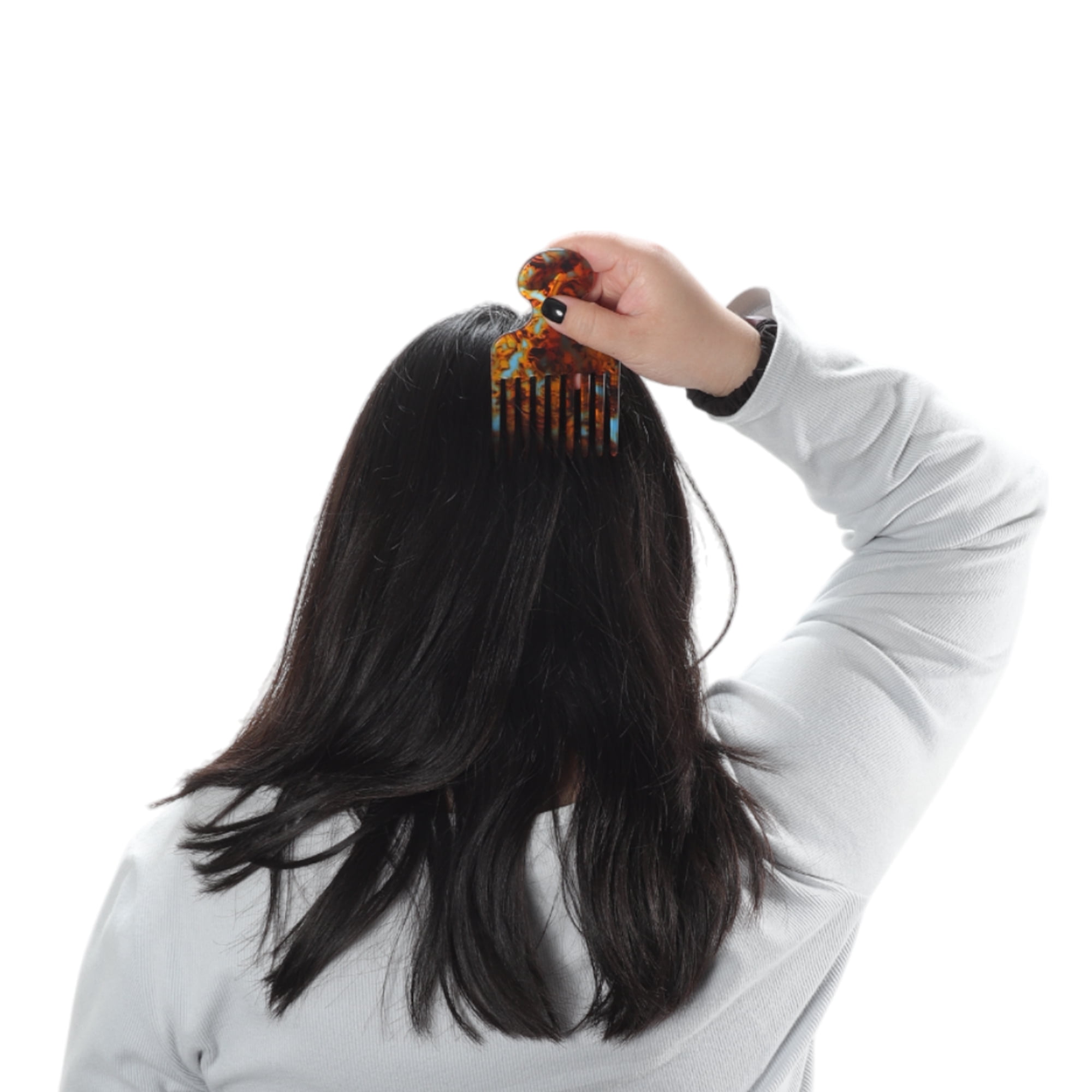 Unique Bargains 1 Pc Fashion Hair Insert Comb for All Hair Types Styles Blue, Brown