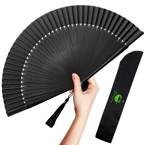 Ventilador de mano plegable OmyTea para mujer, estilo chino japonés