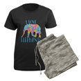 thumbnail image 5 of CafePress - I Love Elephants Women's Dark Pajamas - Women's Short Sleeve Print T-Shirt and Pants Dark Cotton Pajama Set, 5 of 7