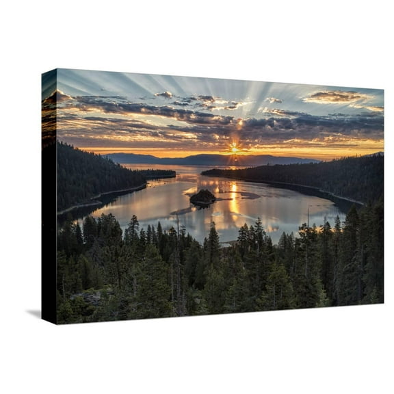 Art.com Emerald Bay Stretched Canvas Print Wall Art by Stan Hellmann, 18" x 12"
