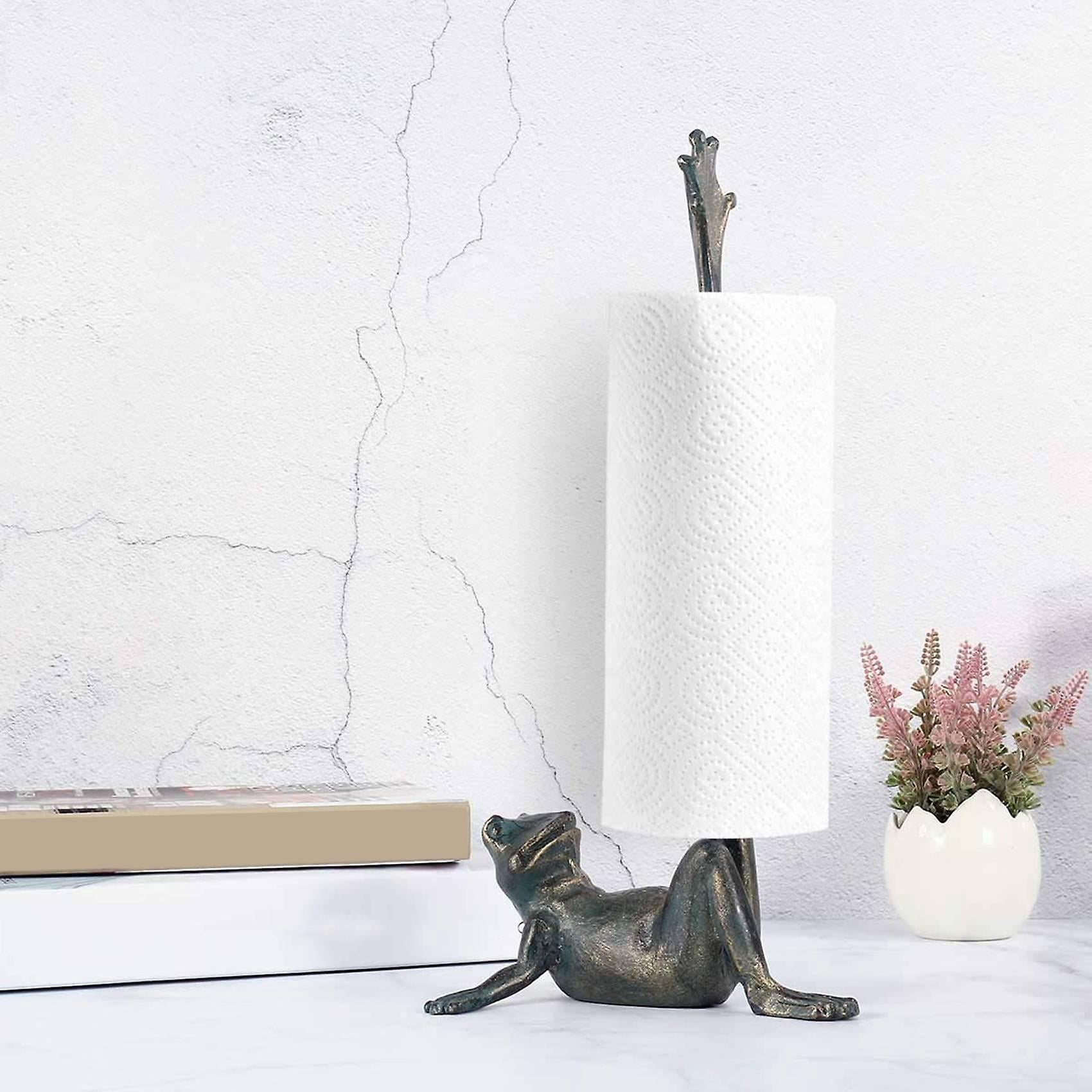 Cast Iron Frog Shaped Paper Towel Holder Kitchen Roll Organizer