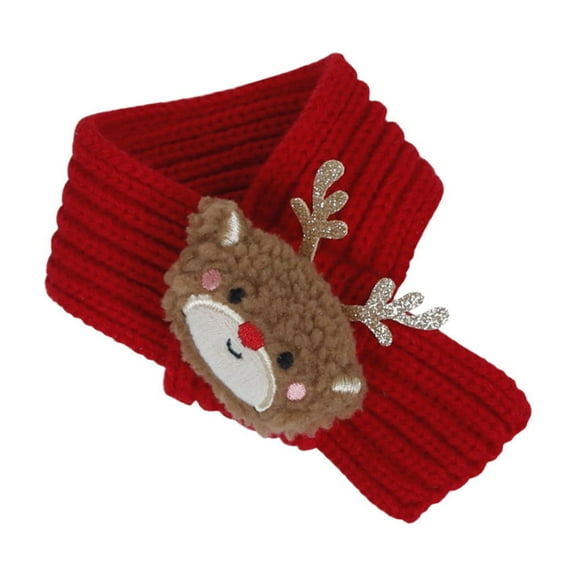 Wovilon Pet Knitted Scarf Pussy Dog Warm Headband Christmas Winter Festival Decoration Scarf Suitable For Small Medium Dogs