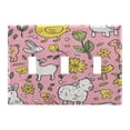 thumbnail image 2 of 2 Gang Light Switch Cover Plate Cute Farm Animals Wall Plate Decorate Electrical Outlet Cover Plates 4.56”x4.48”, 2 of 8