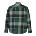 thumbnail image 7 of Men's casual long sleeve shirt lapel button Double side pockets top youth plaid outwear, 7 of 7