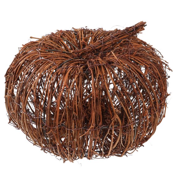 CIMAXIC Pumpkin Decor Rattan Pumpkin Ornament Light Brown 1Pcs Desktop Decor