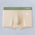 thumbnail image 4 of zeranth Men Thin Boxers Seamless Soft Contrast Color Mid Waist Cotton U Convex Striped Soft Plus Size Elastic Quick Dry Moisture-wicking Men Underpants Underwear, 4 of 6