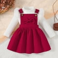 thumbnail image 2 of Gibobby Baby Kids Little Girl 2Pcs Fall Outfits 6 12 24 Months 2T 3T 4T 5T Long Sleeve Floral Print Pullover Tops + Flare Pants Set Toddler Clothes Set(3-4 Years,Red), 2 of 9