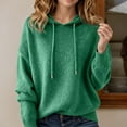 thumbnail image 2 of XIAONU Women's Soft Hoodies Oversized Long Sleeve Hooded Drawstring Knit Pullover Top Warm Casual Everyday Hoodie, 2 of 4