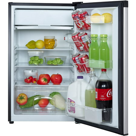 Magic Chef 4.4 Cu Ft Refrigerator with Freezer MCBR440S2, Stainless ...