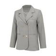 thumbnail image 5 of Breezora Women's Lapel Button Front Long Sleeve Work Coat Casual Professional Style With Pockets S Size Grey, 5 of 9