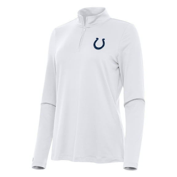 Women's Antigua White Indianapolis Colts Reprocess Quarter-Zip Top