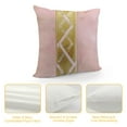 thumbnail image 4 of GOSMITH Pink Throw Pillow Covers with Gold Leather Sequine Stripe Valentine's Day Decor Luxury Pillow Cases for Wedding Living Room Bedroom Sofa Bed Cushion Cover, 4 of 5
