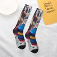 thumbnail image 4 of Daiia Sports Socks Cool Cat In Sunglasses Printed Novelty Crew Socks for Men Women Knee High Socks Cotton Socks Soft & Breathable Support Unisex Socks, 4 of 9