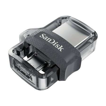 SanDisk - Ultra 64GB USB 3.0, Micro USB Flash Drive - Gray / Transparent