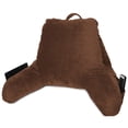 thumbnail image 2 of Clara Clark Bed Rest Reading Pillow with Arms and Pockets, for Kids Teens & Adults - Premium Shredded Memory Foam TV Pillow, Medium, Brown, 2 of 7