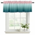 thumbnail image 2 of Pink Turquoise Ombre Valances for Windows, Decorative Rod Pocket Window Valance Curtains, Teal Modern Geometric Striped Abstract Art Short Curtain Drapes for Living Room, 2 Panels, 54" W x 18" L, 2 of 8