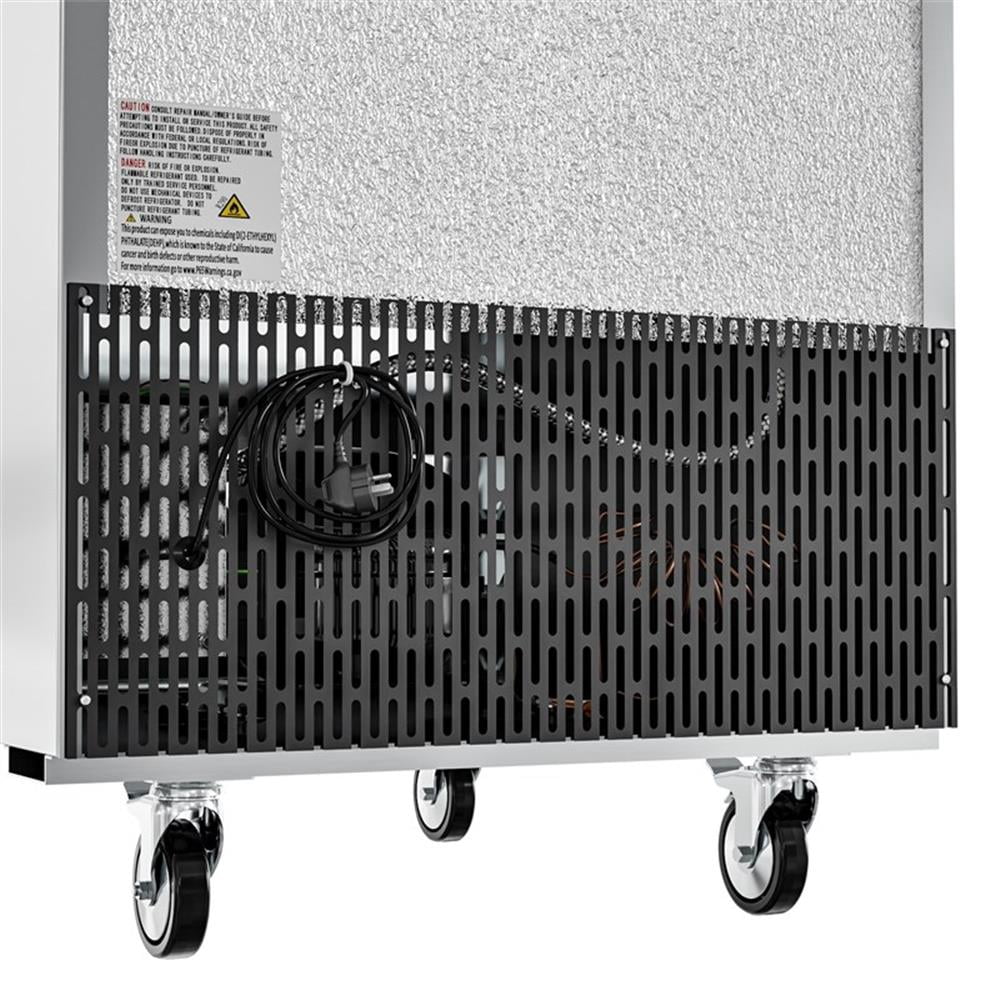 Pemberly Row Silver 28" Commercial Steel Half Door Reach-In Refrigerator
