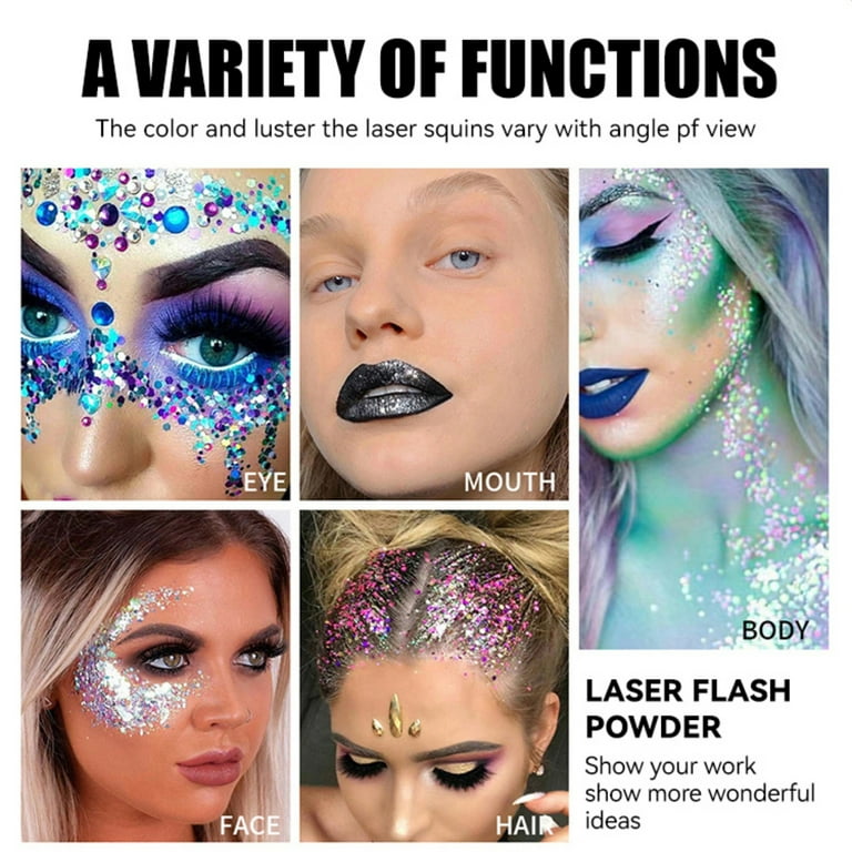 Chunky Glitter Face Painting / Glittery Eye Makeup- Vivid Glitter