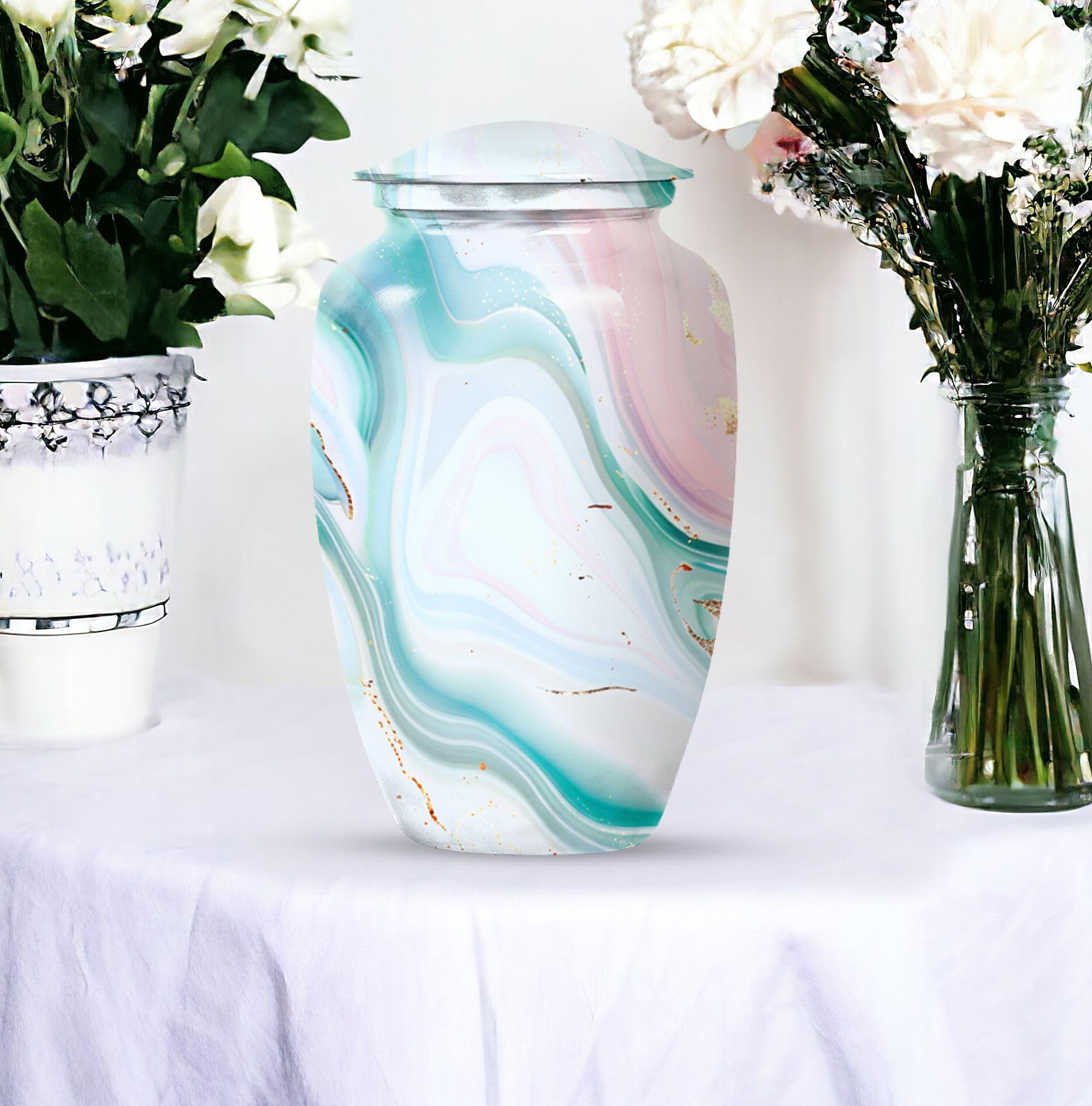 SUBSH Celestial Harmony Funeral Urns, Urn, Combo of 2 (10 Inch Urn & Keepsake Urn), Cremation Urns, Urns for Dogs, Dog Urn, Multicolor Urns, Small Urns for Ashes, Pet Urns for Ashes