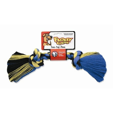 - Mammoth Flossy Chews 20000V Cotton 2-Knot Rope Bone Dog Toy, Assorted Color, Mini (6 Inch)