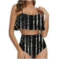 thumbnail image 2 of ZQUUVOU Women's Bikini Set Tummy Control Ruffled Swimsuit Set (C-Black,S), 2 of 5
