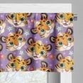 thumbnail image 5 of Ambesonne Cat Valance & Curtain, Happy Tiger Faces Cartoon Art, 55"x30", Earth Yellow and Pale Purple, 5 of 7