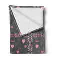 thumbnail image 2 of Pink and Grey Soft Flannel Fleece Throw Blanket, Spring Butterflies Flower Leaves Inspiration Season Concept Print, Cozy Plush for Indoor and Outdoor Use, 70" x 90", Charcoal Grey Pink, by Ambesonne, 2 of 5