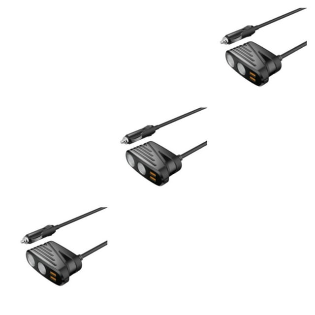 Decodeary Quick Charge 30 Car Cigarette Lighter Adapter With Safety Features Cigarette Lighter Splitter black 3Set