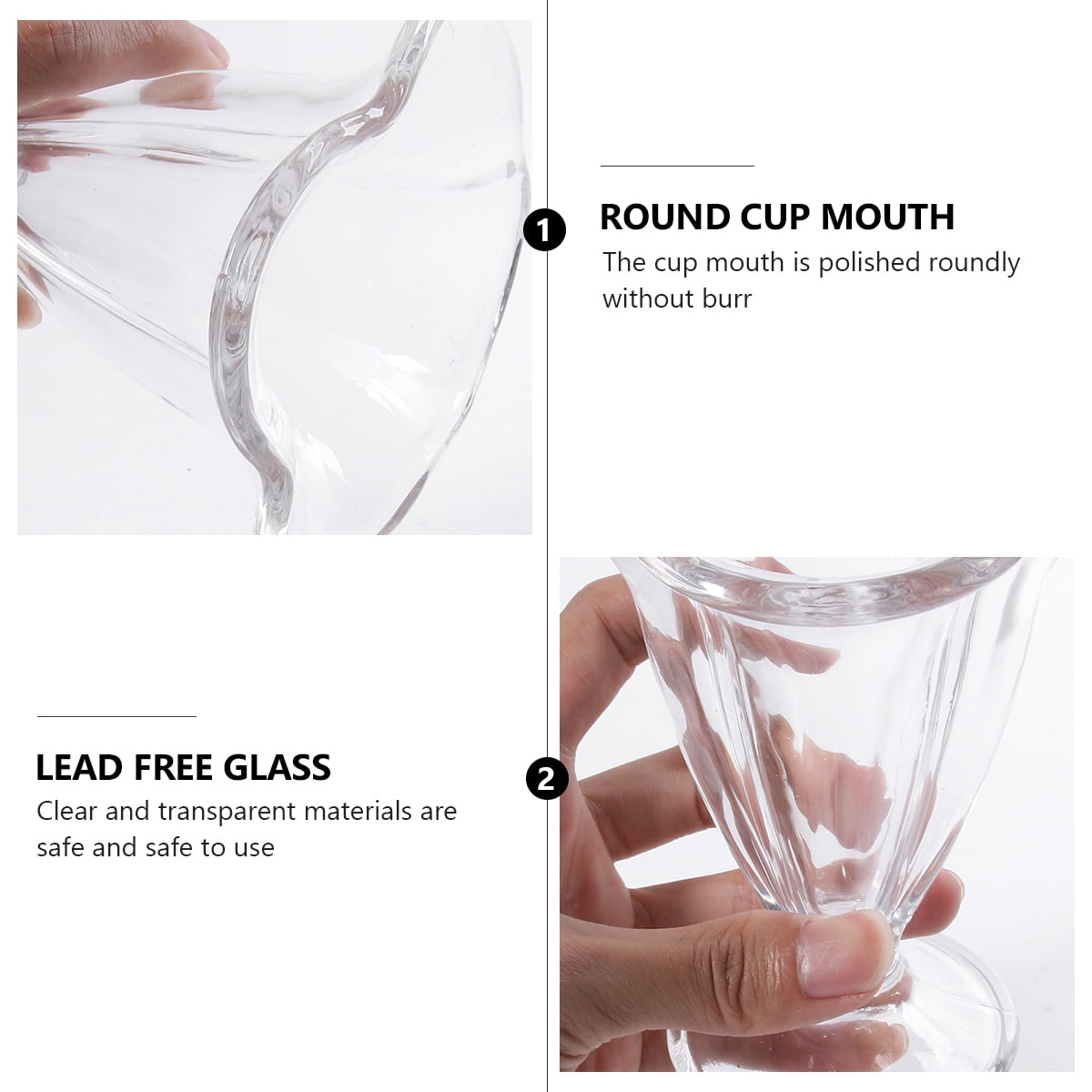2 Verres à Milkshake En Verre Transparent Hbbgdiy - 380 Ml, Base Stable, Style Rétro Pour Café Et Maison